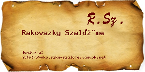 Rakovszky Szalóme névjegykártya
